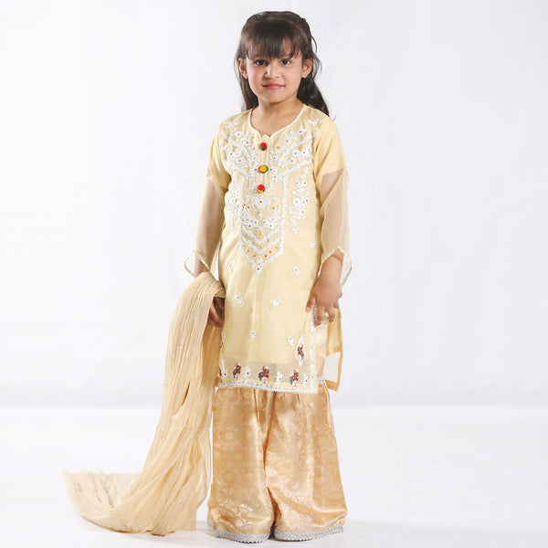 GIRLS 3PC ORGANZA SUIT