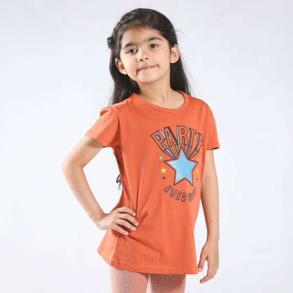 Girls T-shirt Party Everyday - Chand Tara