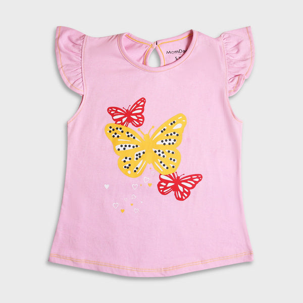 GIRLS T-SHIRT BUTTERFLY